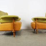 F109 lounge furniture with armchair and matching sofa by Theo Ruth for Artifort, 1950
