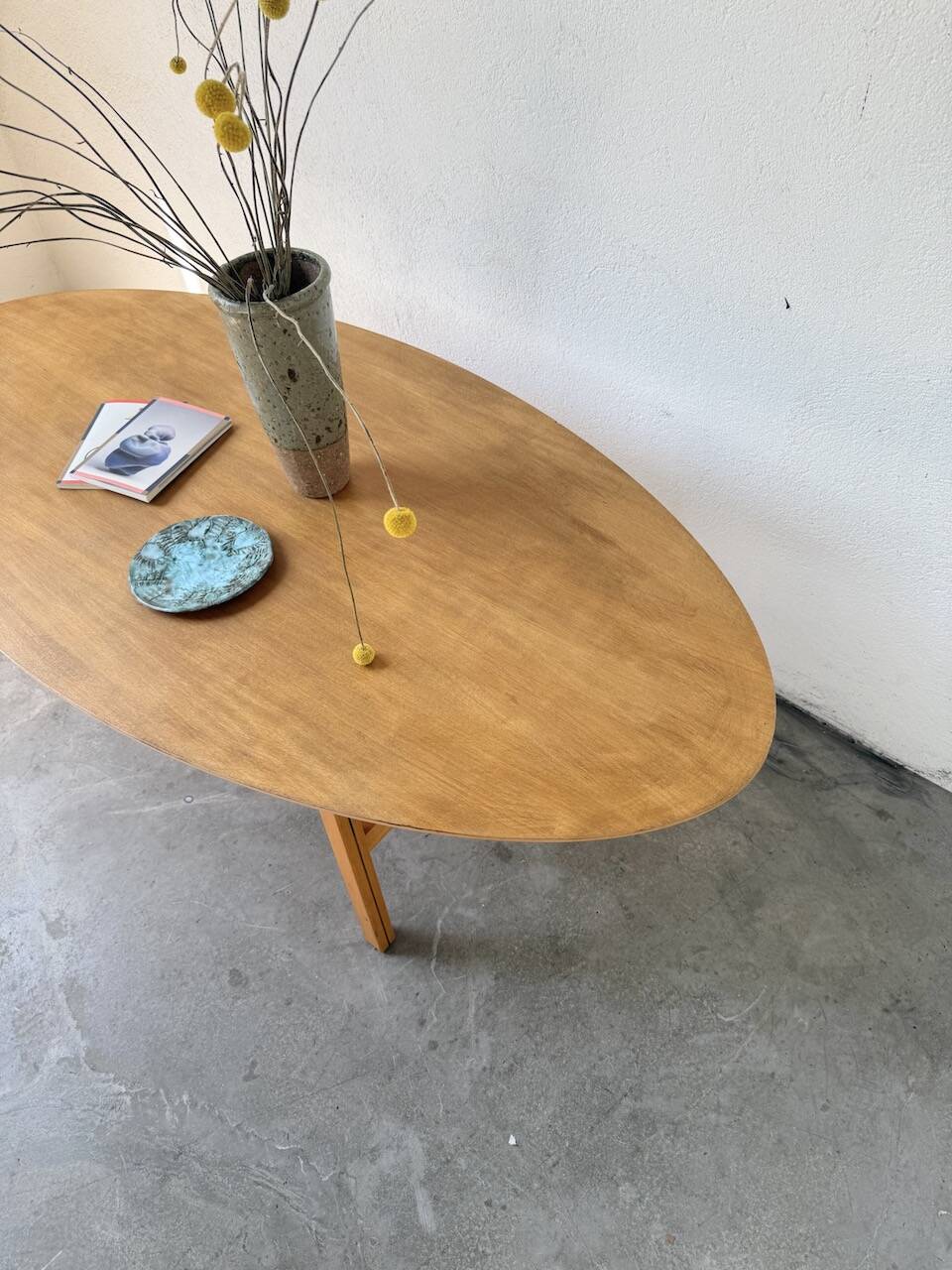 Oval coffee table beech 1980 Aalto Ikea