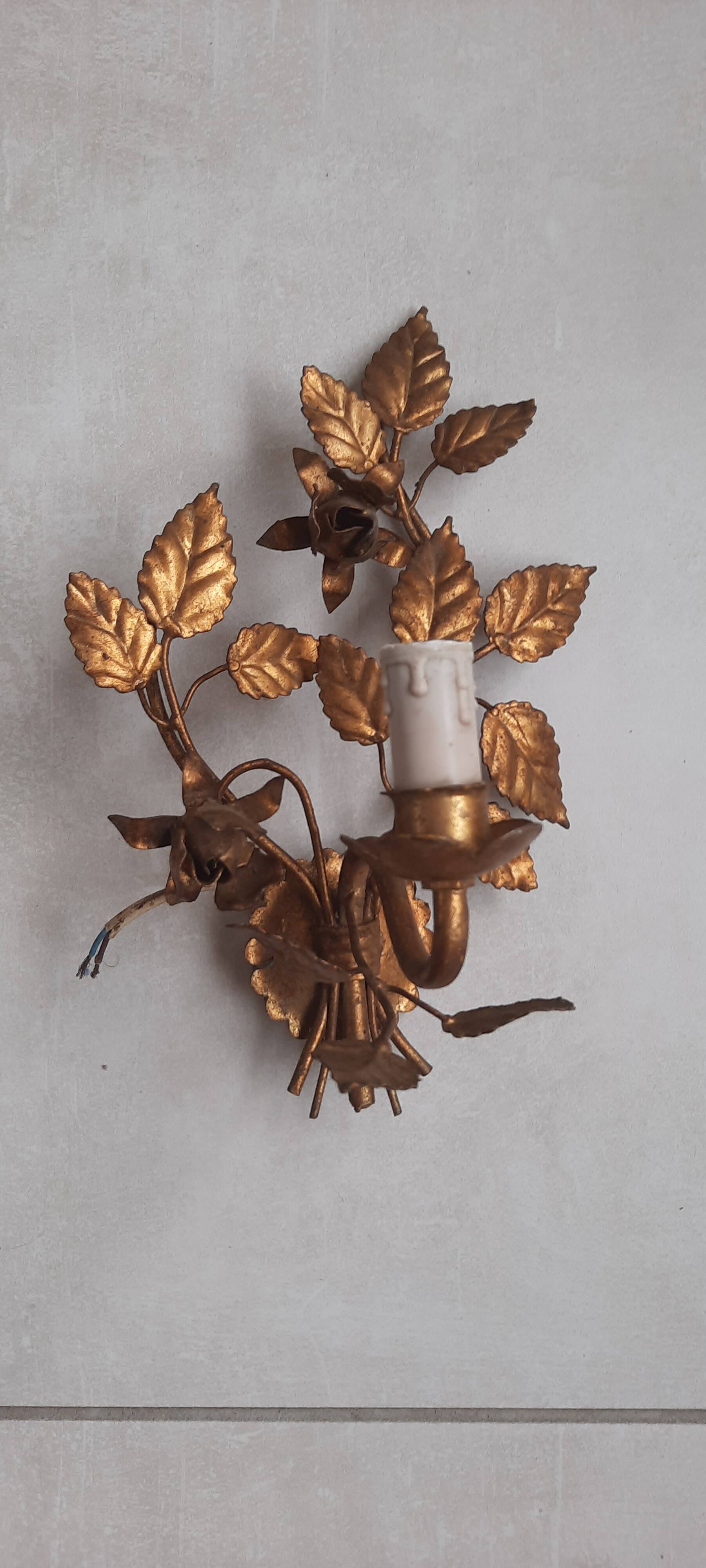 Gold metal wall light