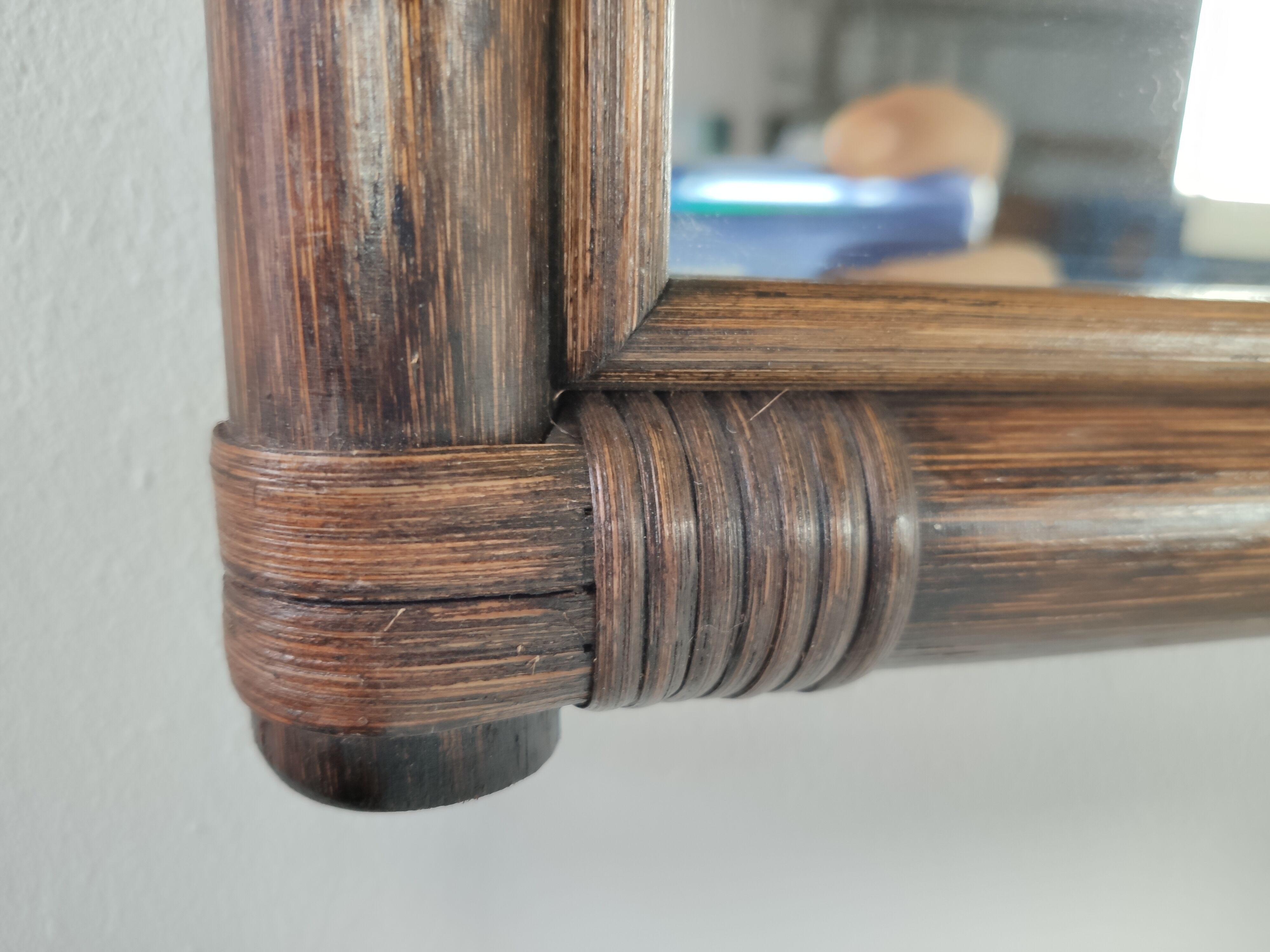 Vintage rattan mirror