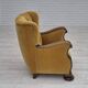 Fauteuil relax danois des années 60, revêtement en velours jaune honning, bois de chêne.