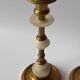 Vintage Brass and Alabaster Candlesticks