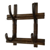 Bamboo, wicker and rattan coat rack