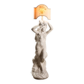 Antique floor lamp statue of a Nereid in concrete, 20th century.