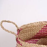 Pink Foldable Basket 35x30 cm (L),Boho-Style Foldable Basket