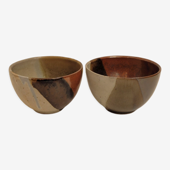 2 ceramic bowls glazed stoneware pottery Guibert Lamoura