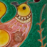 Art mural en céramique de paon, Espagne, 1970