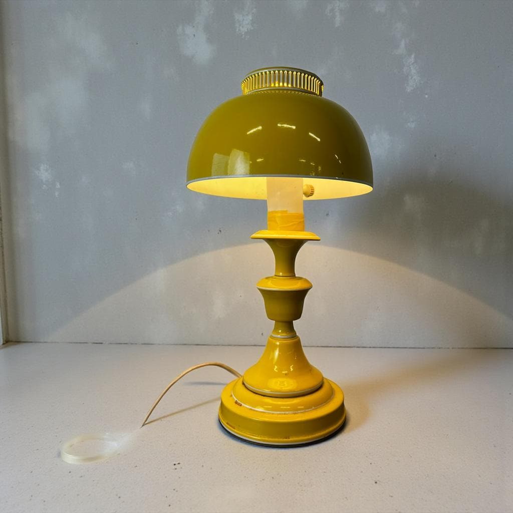 Miniature vintage yellow desk lamp