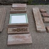 Fully hand-carved stone window with mirror