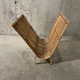 Rattan magazine rack from the 60s