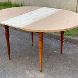 Table ronde extensible ovale bois brut 110 à 150cm