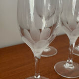Set of engraved crystal white wine glasses – Elegant vintage glasses