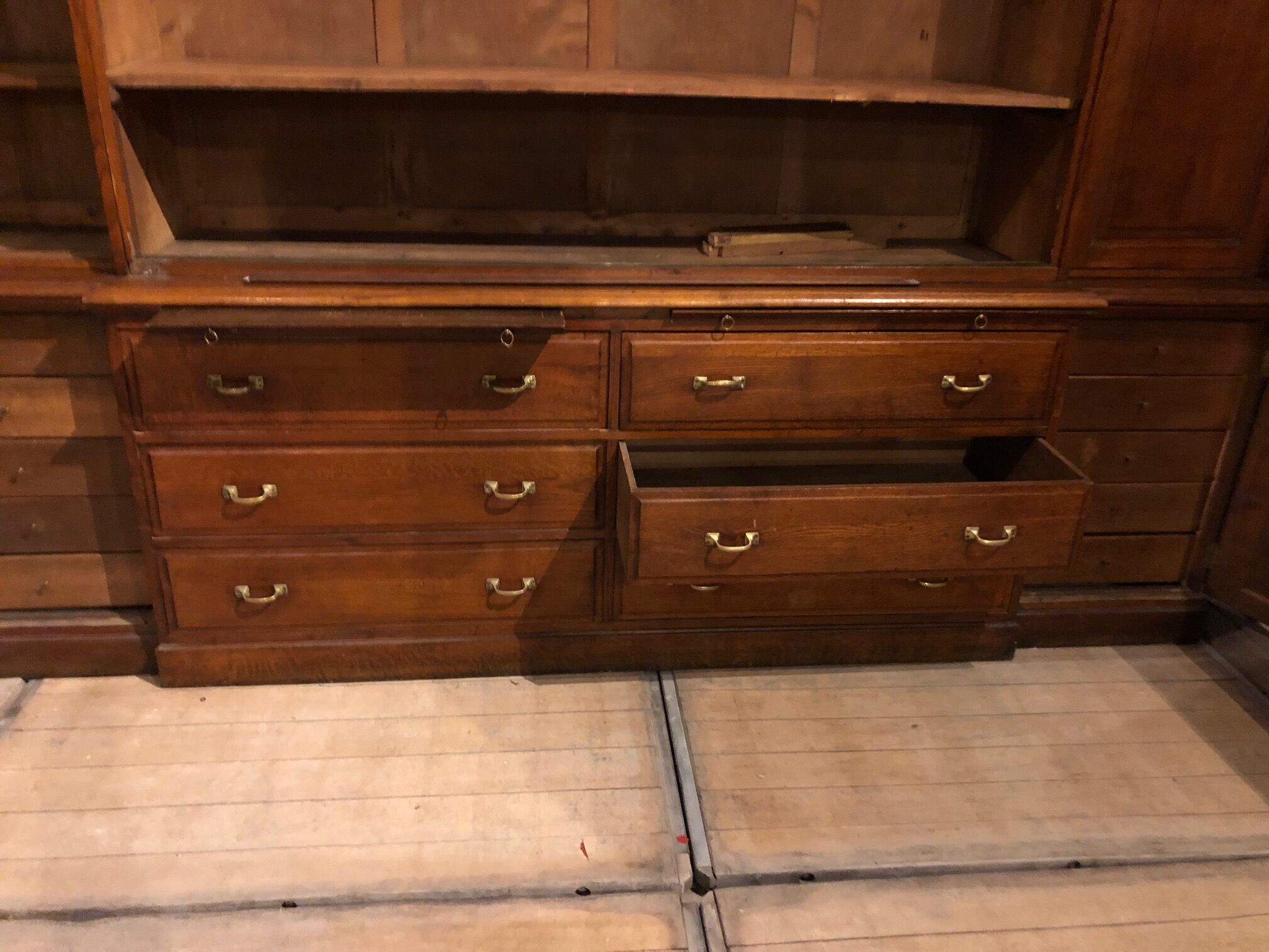 Former haberdashery in early twentieth oak furniture