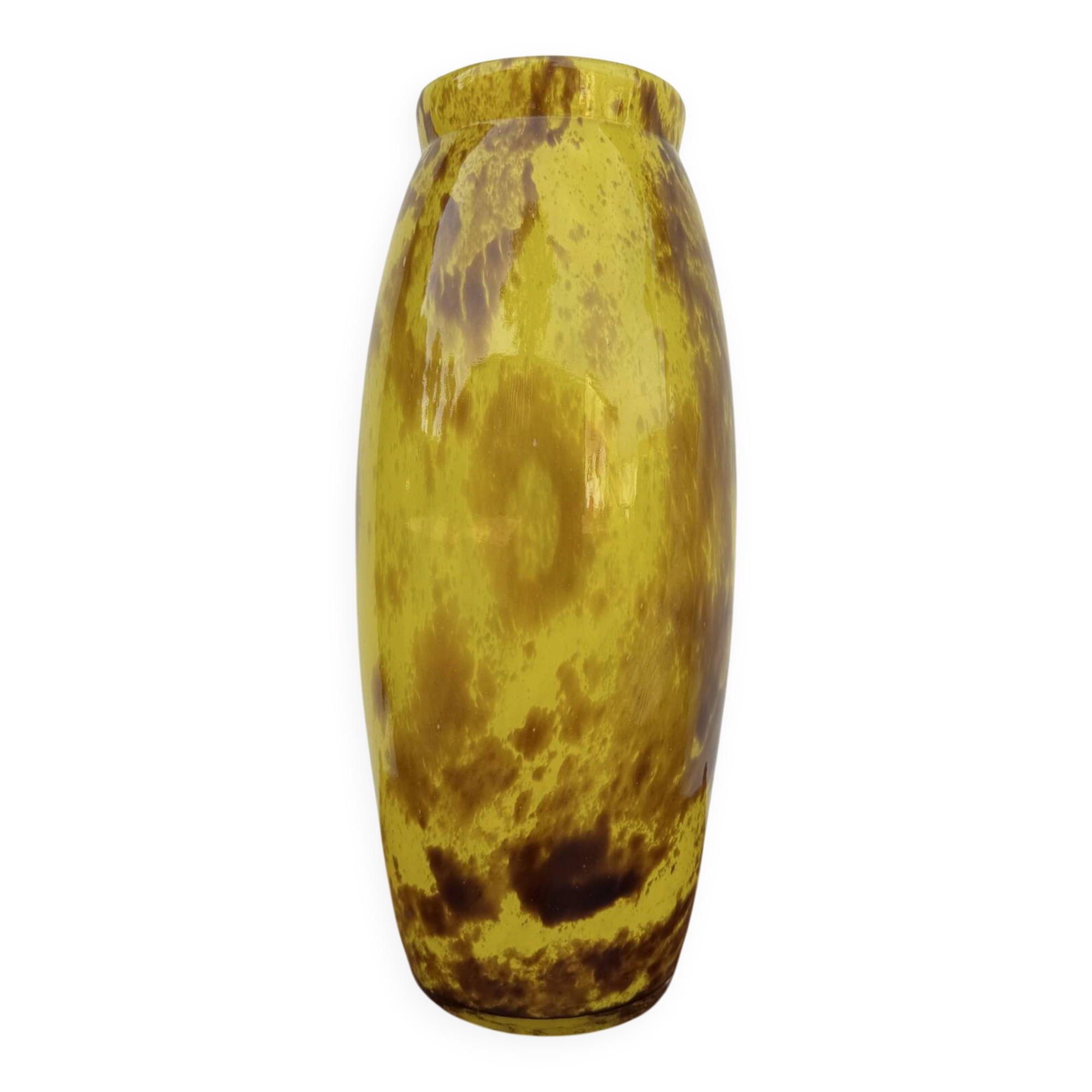 Large marbled yellow Art Deco vase