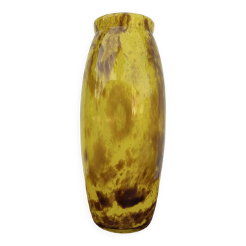 Large marbled yellow Art Deco vase