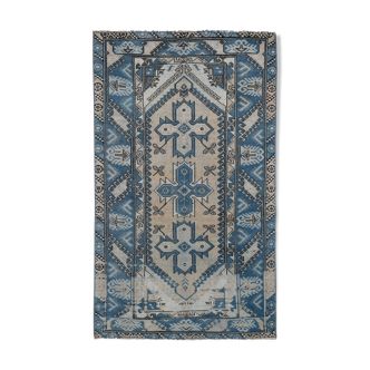 Tapis turc oushak bleu 105 x 175 cm