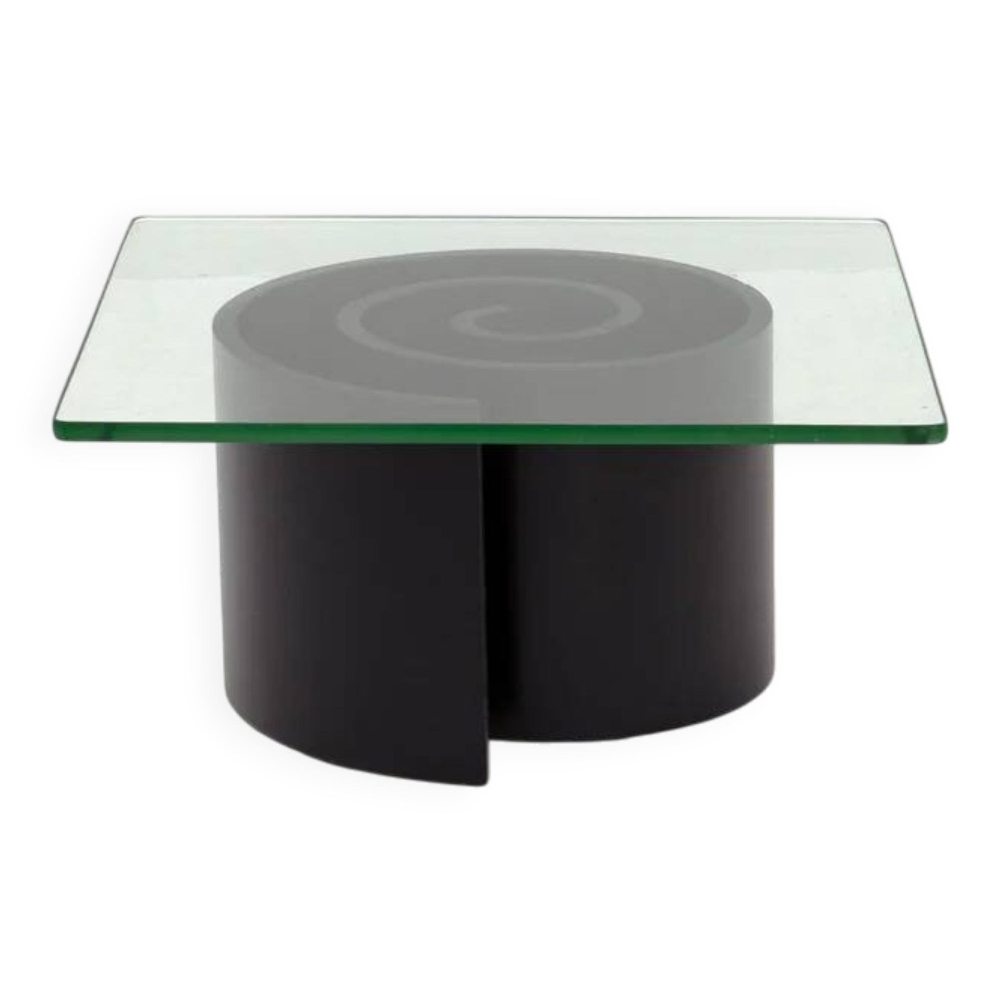 Spiralling wood and glass coffee table, c.1970