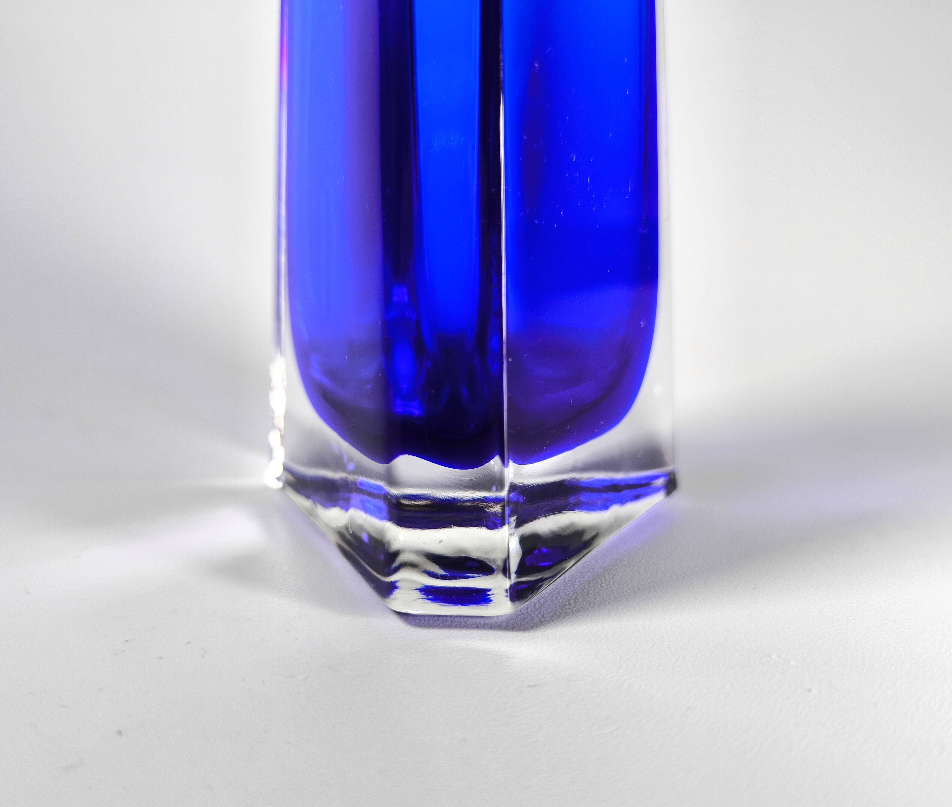 Murano Crystal Jarrones Sommerso Azul Cobalto