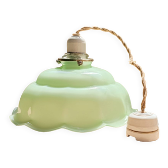 Green glass pendant lamp