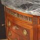 French Louis XVI style half-moon commode with marble top