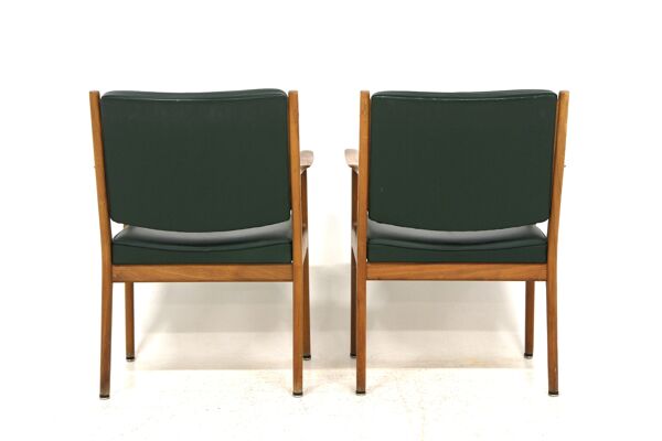 Set de 2 fauteuils en cuir, Karl Erik Ekselius, Suède, 1960