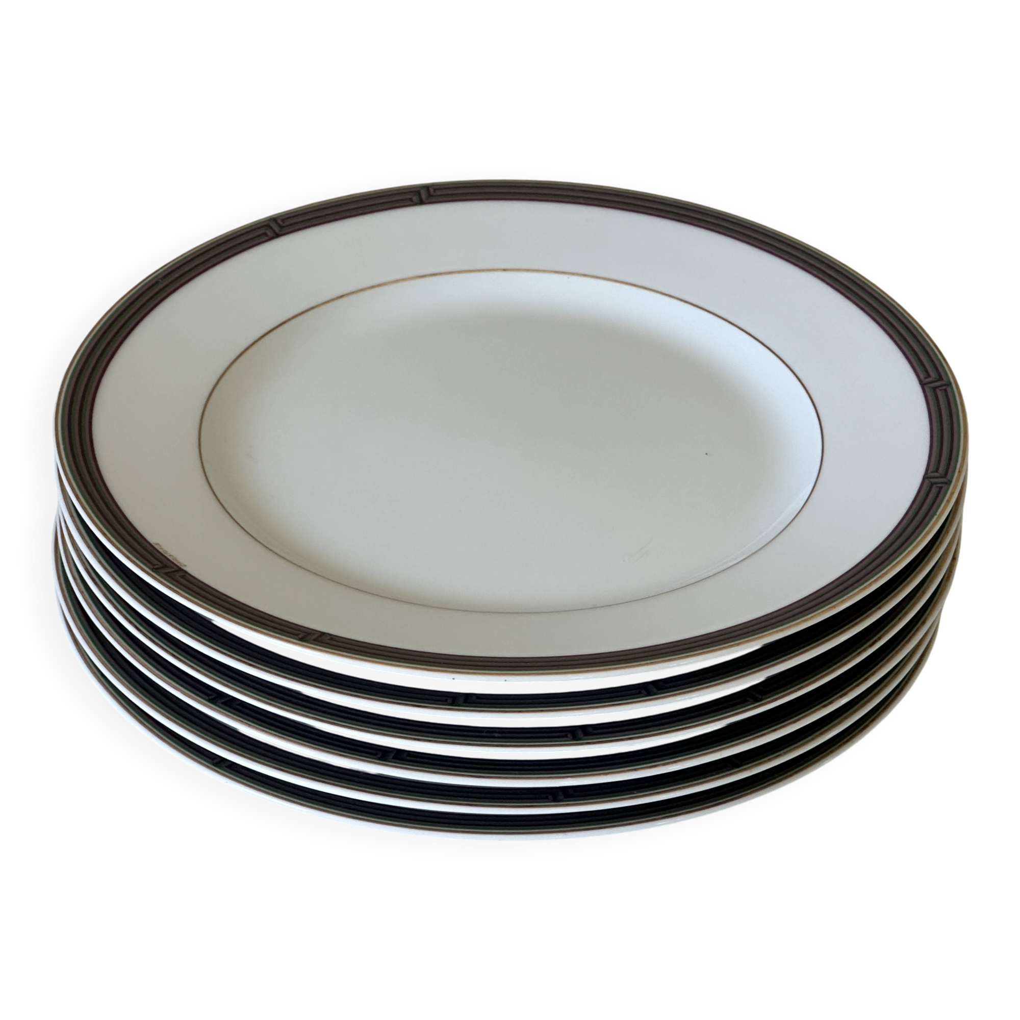 6 Christofle dessert plates, vintage Parma model
