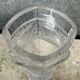 Vase signé à col carré en cristal blanc moulé pressé satiné mat PORTIEUX