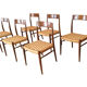 Suite de 6 chaises en rotin et acajou N.Otto Moller