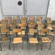 22 former vintage school chairs