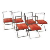 Lot de 6 chaises pliables par Mercello Cuneo pour Mobel Italia, 1970