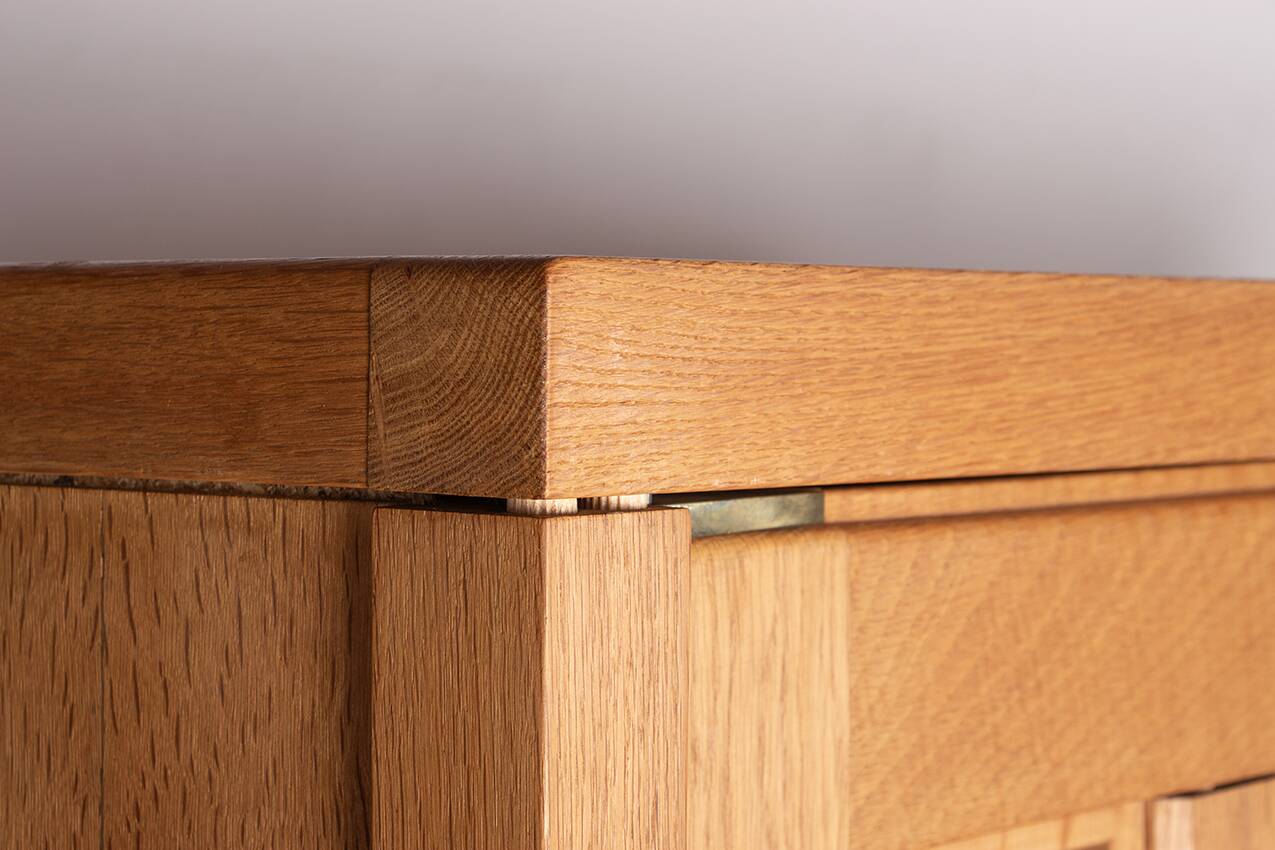 Solid oak buffet and faience, Guillerme and Chambron for your home,