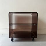 side table / bedside table in smoked plexiglass, Dumas for Roche Bobois 1970