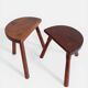 Antic Rustic Wabisabi Tripod Wooden Stools/ Accent Tables, France, Early 20th-C.