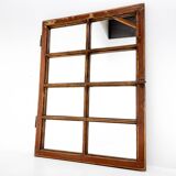 Vintage wooden window converted to a mirror