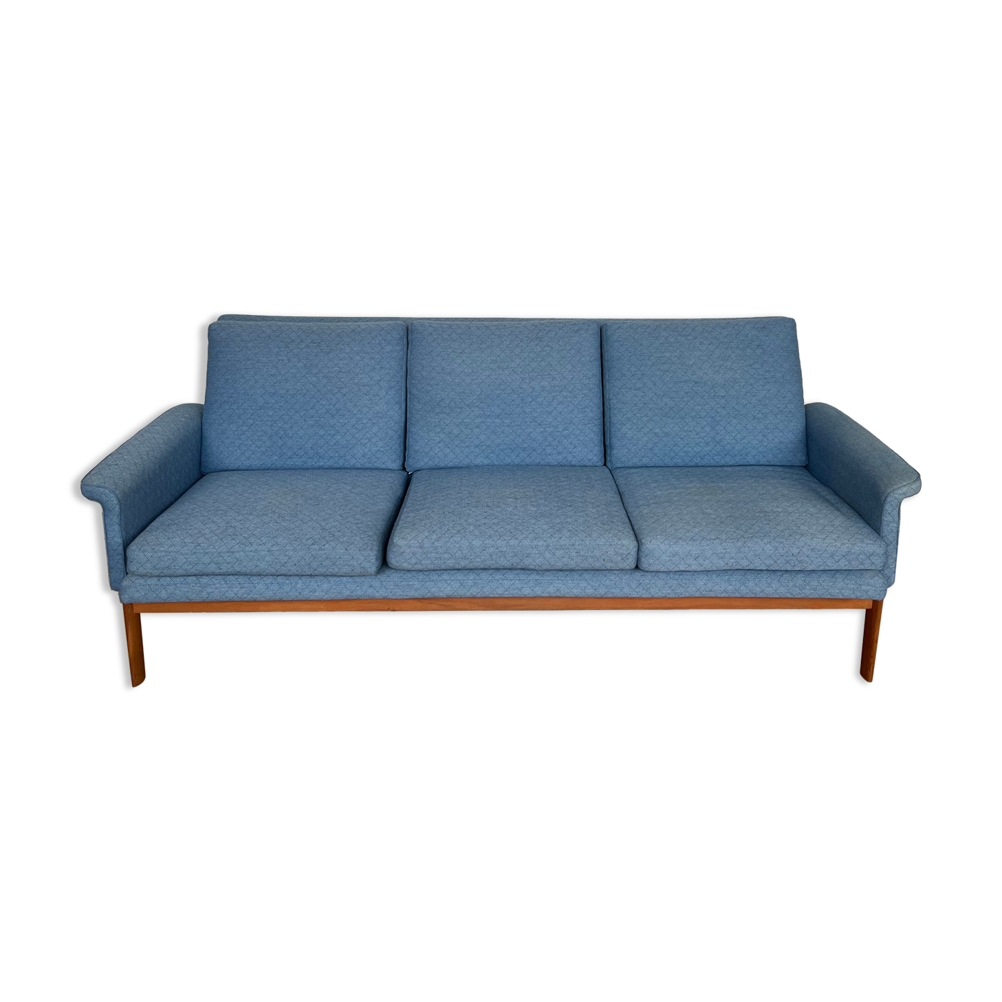 Canapé scandinave modèle Jupiter 218 en teck tissus d'origine vintage