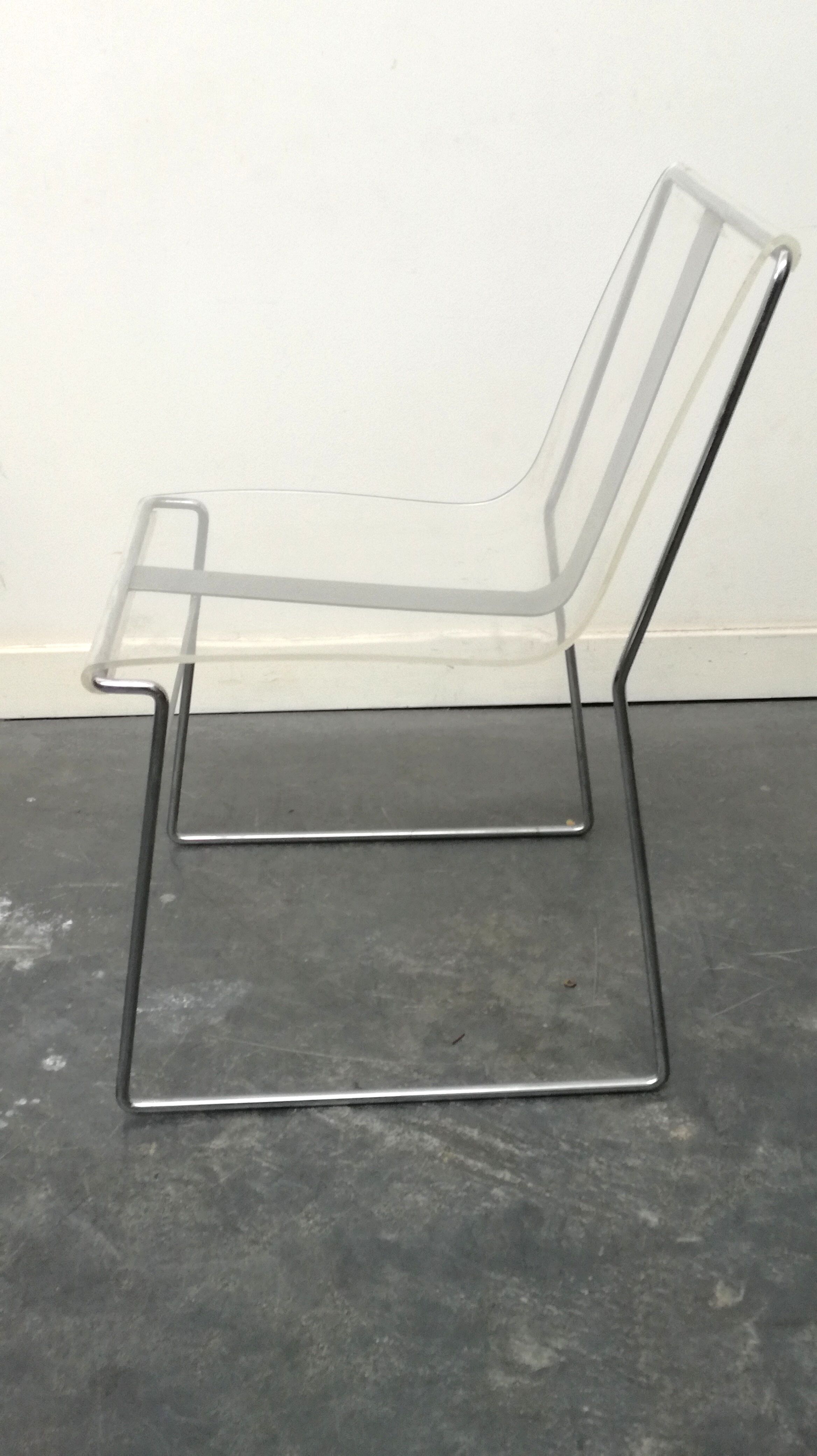 Filglass chairs by Jacques Charpentier plexi 1970