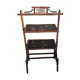 Bamboo shelves, fireplace