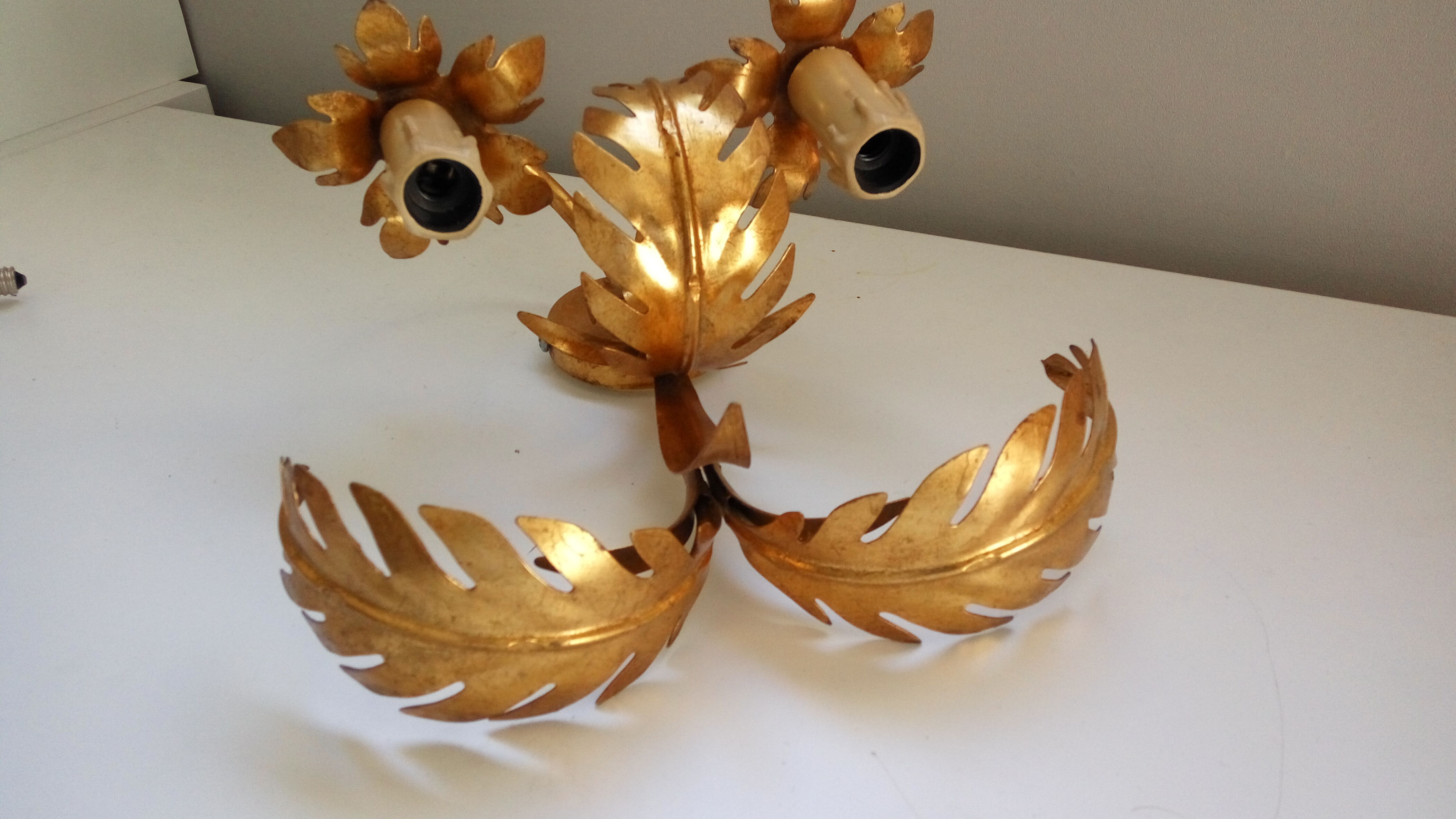 Vintage palm wall lamp