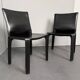 Pair of Cab 412 chairs, saddle leather, by Mario Bellini for Cassina, Italy, 1970s