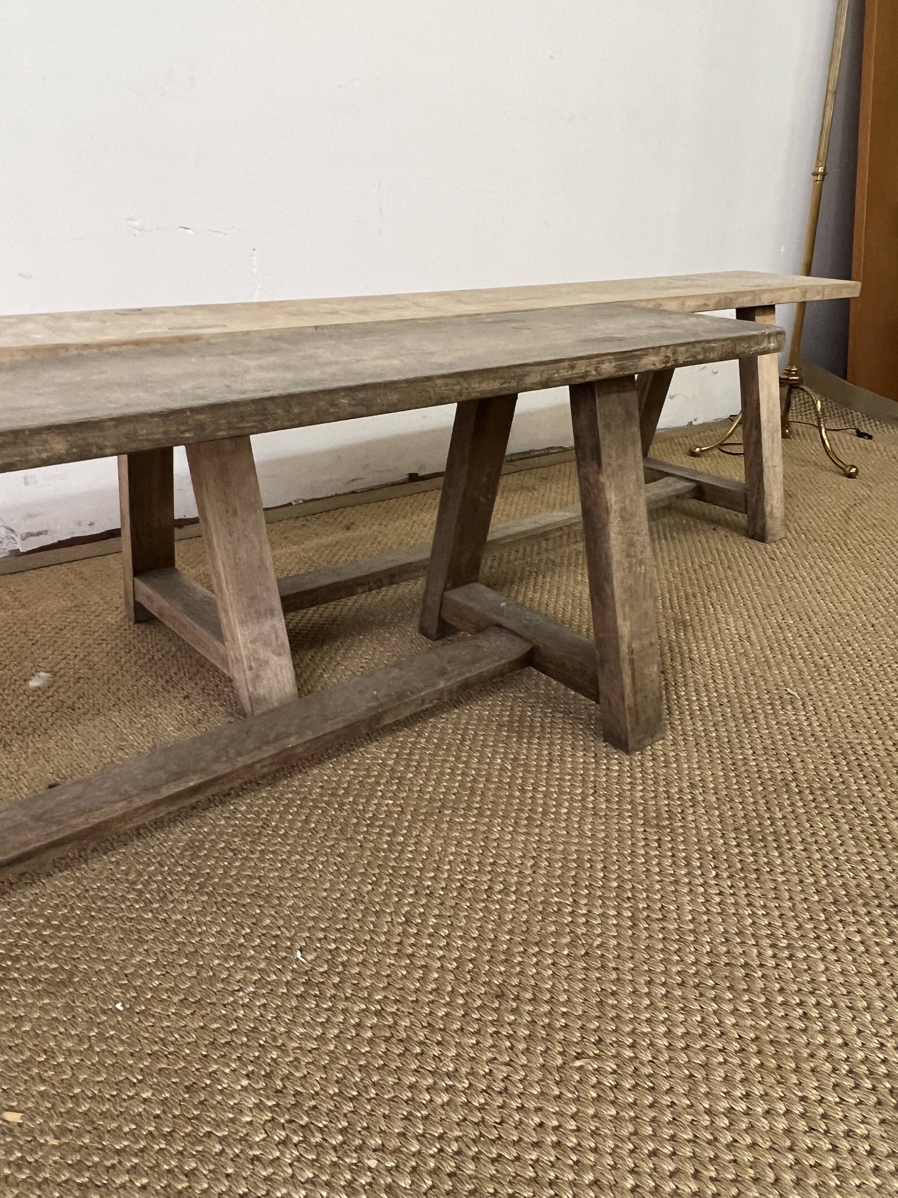 Pair of vintage wooden benches