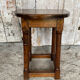 Escabelle Choir Stool Antique Solid Oak Half-Moon 19th Century Wine