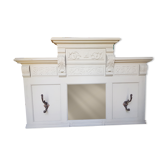 Porte-manteau mural à 2 patères et miroir