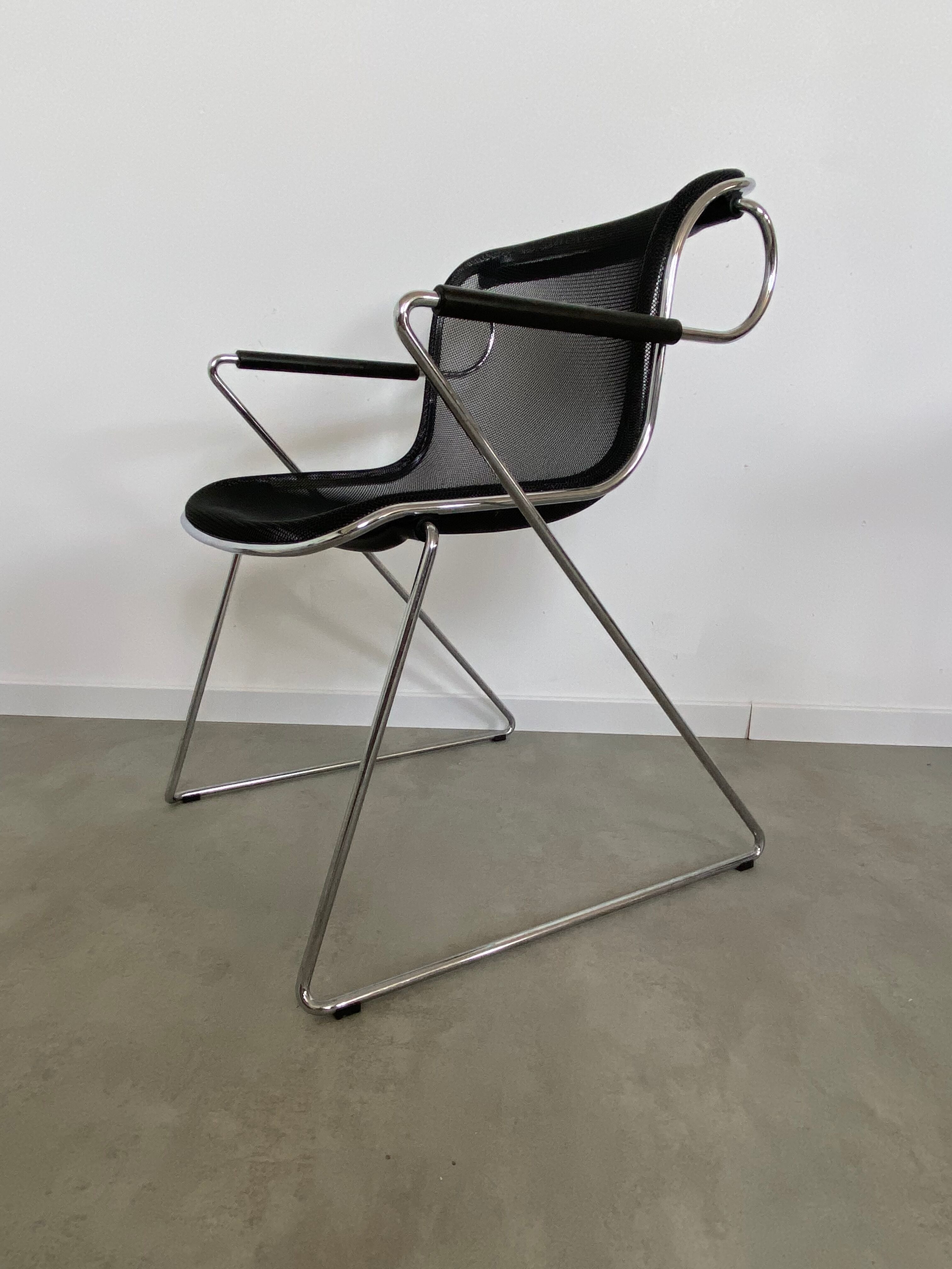 Set of 6 chairs "Penelope" by Charles Pollock for Castelli design year 1980