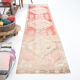 Faded red and beige vintage runner rug 322x85cm