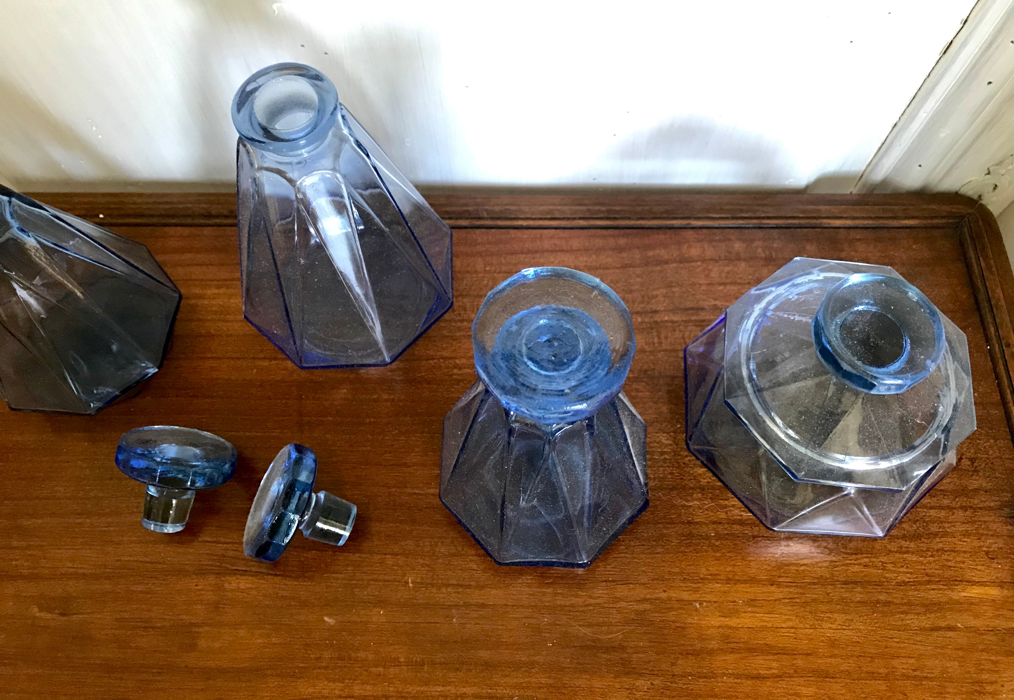 Art deco bathroom bottles