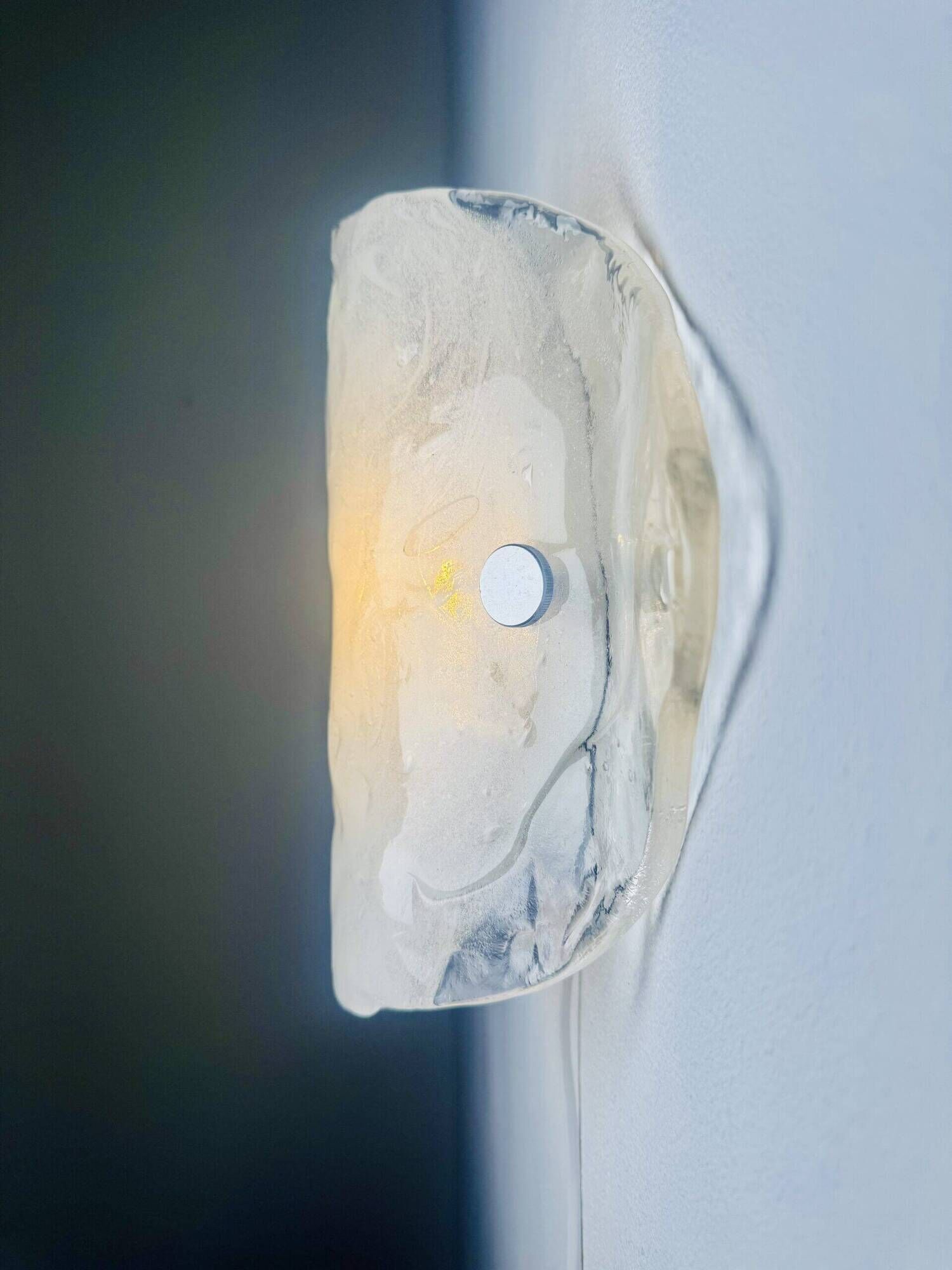 Model 4636/2 Ice Glass Wall Lamp By Carlo Nason For Franken Kg, Germany 1970S