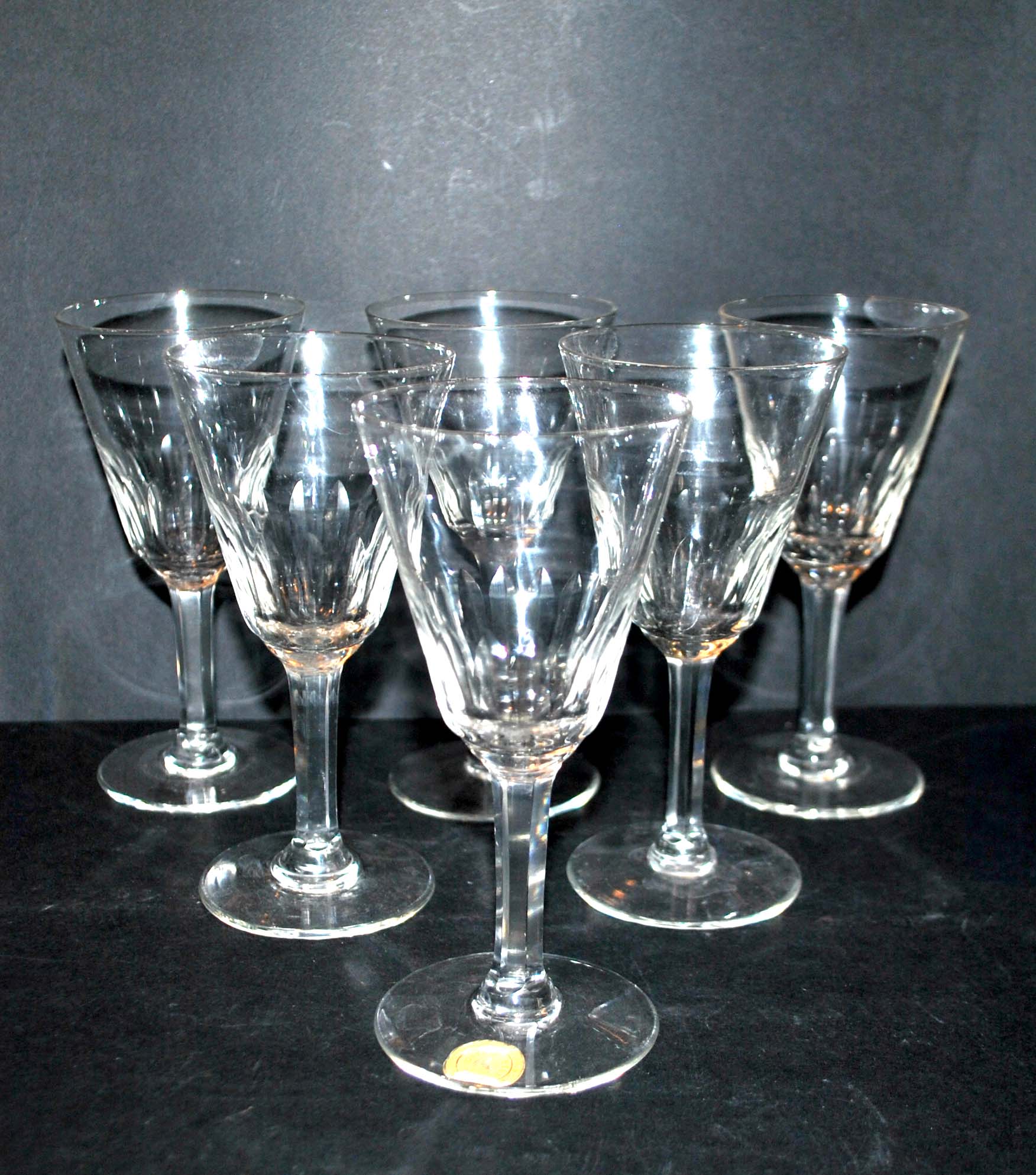 Series of 6 antique wine glasses in blown glass from meisenthal 1900 12.5 cm