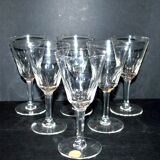 Series of 6 antique wine glasses in blown glass from meisenthal 1900 12.5 cm