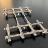 1 extendable bamboo metal shaped flat bottom
