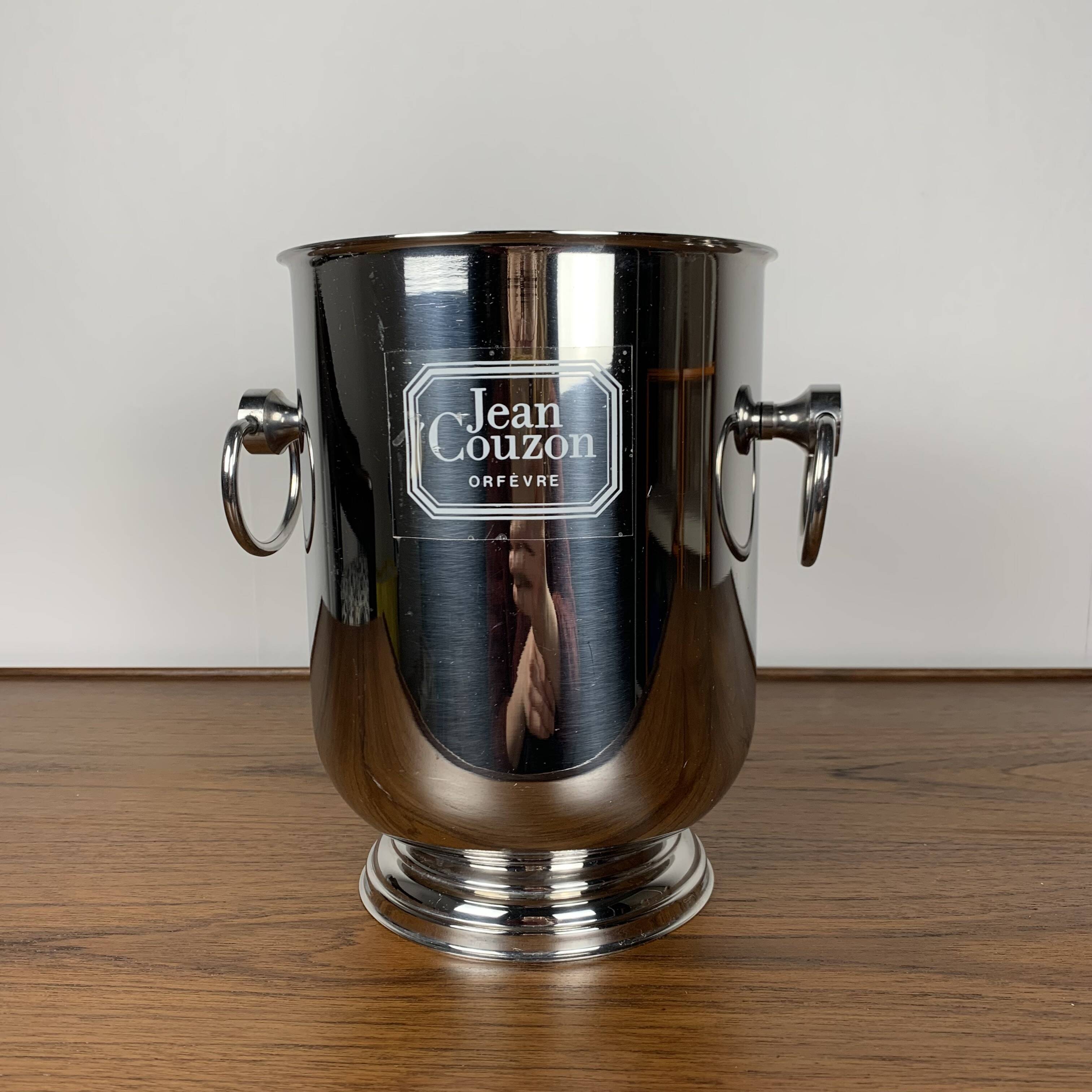 Sceau à champagne en inox Jean couzon, 1970